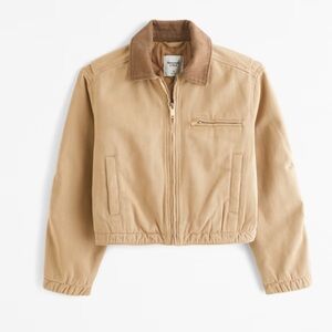 Cropped Twill Workwear Jacket